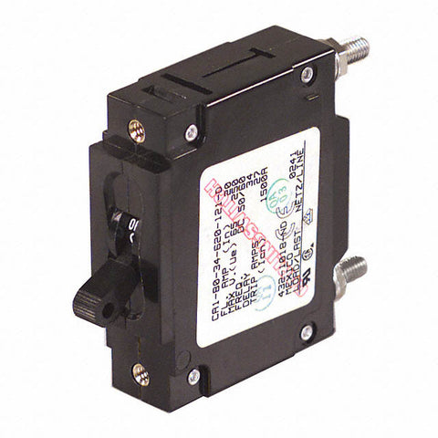 CIRCUIT BREAKER 50A 277VAC TOGGL CHMT 1P 19X37MM BOLT 5MM BLK