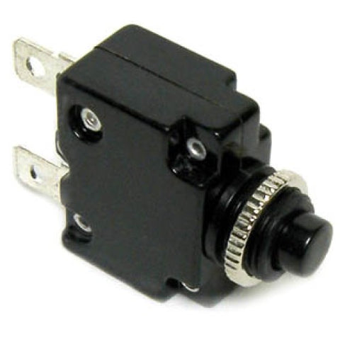CIRCUIT BREAKER 5A 250VAC PUSH CHMT 1P 9.5MM DIA QT 6.3MM