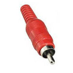 RCA PLUG INLINE SOL PLAST RED