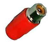 RCA JACK INLINE SOL PLASTIC RED TIN