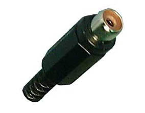 RCA JACK INLINE SOL PLASTIC BLACK TIN{{