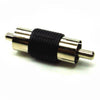 ADAPTER RCA PLUG-PLUG PLAST TIN BLK