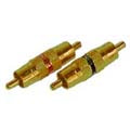 ADAPTER RCA PLUG-PLUG METAL GOLD BLK{{