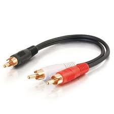 RCA CABLE ASSY Y 2MALE-1MALE 6IN TIN