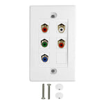 WALL PLATE RCAJKX5 PLAS WHT DECO COMPONENT AUDIO/VIDEO GOLD CONN