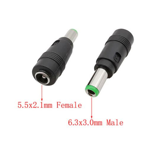 DC POWER ADAPT 2.1MM JK-3.0MM PL 5.5X2.1 FEM TO 6.3X3.0MM MALE