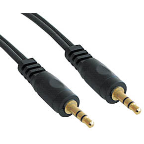 AUDIO CABLE 3.5 STEREO PL-PL 6FT GOLD BLK