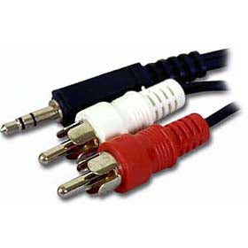 AUDIO CABLE 3.5 STEREO PL-RCAPX2 2 RCA PLUG 3 FT