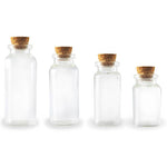 BOTTLE CLEAR GLASS WITH CORK LID 7/10/15/20ML 4PCS/SET