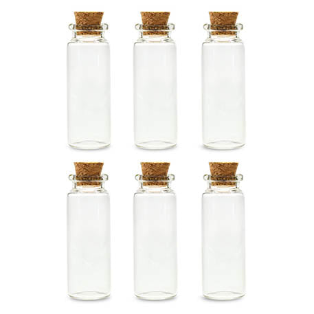 BOTTLE CLEAR GLASS WITH CORK LID 12ML