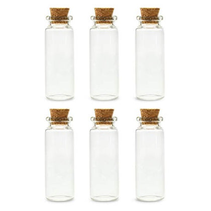 BOTTLE CLEAR GLASS WITH CORK LID 12ML