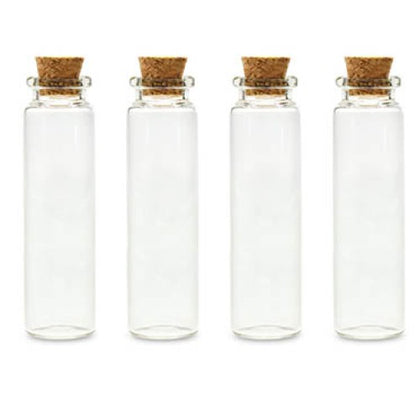BOTTLE CLEAR GLASS WITH CORK LID 16ML