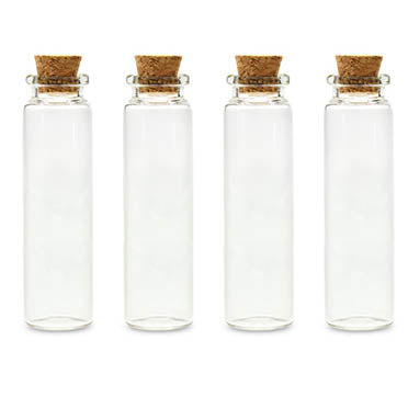 BOTTLE CLEAR GLASS WITH CORK LID 16ML