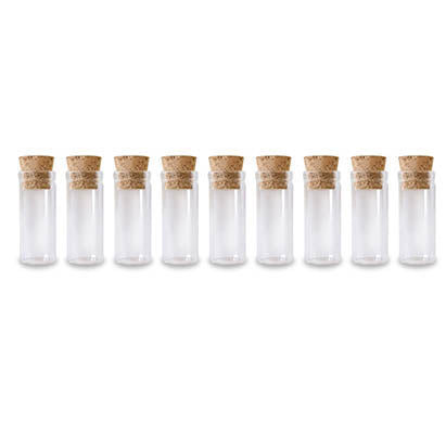 VIALS CLEAR GLASS WITH CORK LID 12MMX30MM 2ML