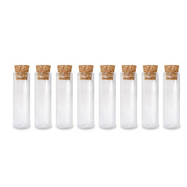 VIALS CLEAR GLASS WITH CORK LID 12MMX40MM 3ML