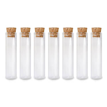 VIALS CLEAR GLASS WITH CORK LID 12MMX55MM 4.5ML