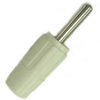 BANANA PLUG THROUGH HOLE SMALL WHITE UNINSULATED{{