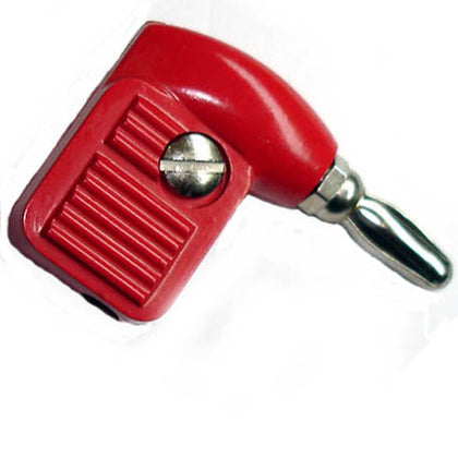 BANANA PLUG RA SOLDER SMALL RED INSULATED{{