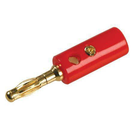 BANANA PLUG SC/HOL STD RED INSUL PLASTIC