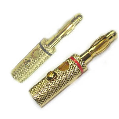 BANANA PLUG SOL LESS RED/BLK SET OF 2 PCS
