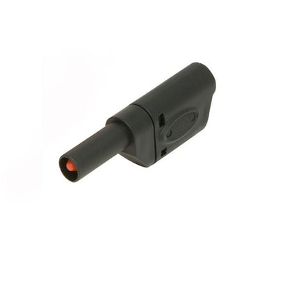 BANANA PLUG SOLDERLESS STD BLACK INSULATED STACKABLE