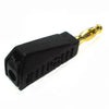 BANANA PLUG CRIMP STD BLACK INSULATD STACKABLE{{