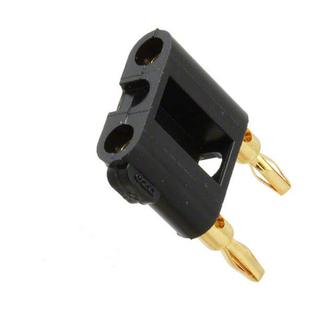 BANANA PLUG/JACK DBL MINI BLK SOLDERLESS