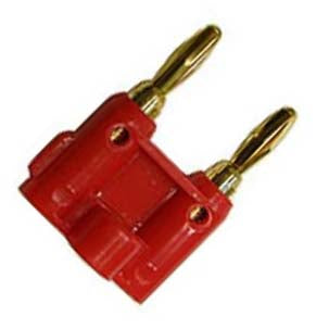 BANANA PLUG/JACK DBL STD RED GOL