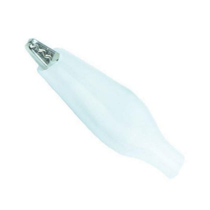 ALLIGATOR CLIP W/BOOT WHT SMALL