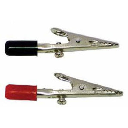 ALLIGATOR CLIP INSULATED 50MM STACKABLE W/SCREW BLK/RED