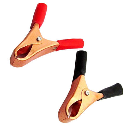 ALLIGATOR CLIP 50MM BLK/RED 30A COPPER PLATED INSULATED 2PCS/PK
