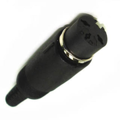 DIN JACK 3POS 180 DEGREE INLINE PLASTIC BLACK
