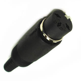 DIN JACK 3POS 180 DEGREE INLINE PLASTIC BLACK