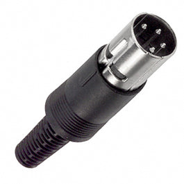 DIN PLUG 4POS INLINE PLASTIC BLACK