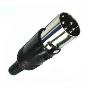 DIN PLUG 5POS INLINE PLASTIC 270DEG BLACK