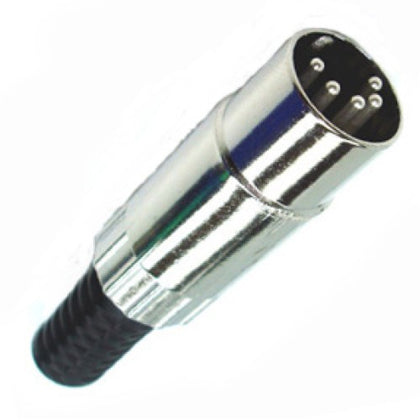 DIN PLUG 5POS INLINE METAL 180DEG