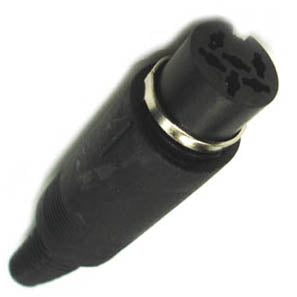 DIN JACK 6POS INLINE PLASTIC BLACK