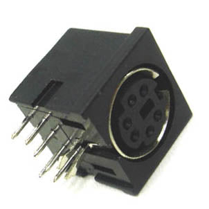 MINI DIN JACK 6POS PCRA PLASTIC