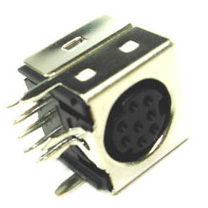 MINI DIN JACK 8POS PCRA/SHLD METAL{{
