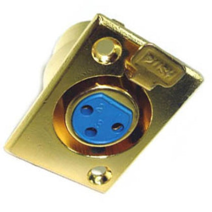 XLR 3JK CHASIS MOUNT GOLD SOLDER LOCK METAL