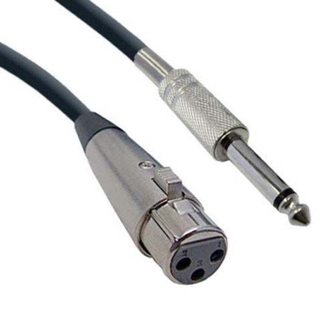 XLR CABLE 3JK-6.3 MONO PLUG 25FT