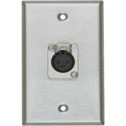 WALL PLATE XLR 3JK LOCK MET WHT