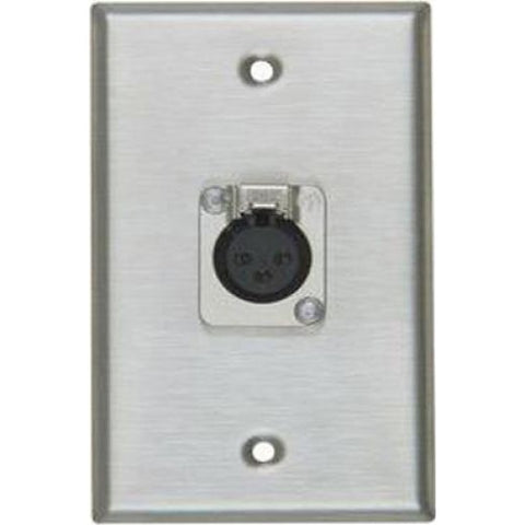 WALL PLATE XLR 3JK LOCK MET WHT