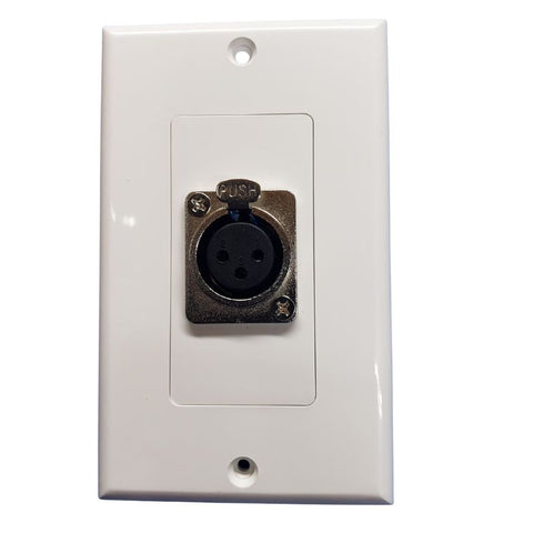 WALL PLATE XLR 3JK LOCK PLASTIC WHITE TIN