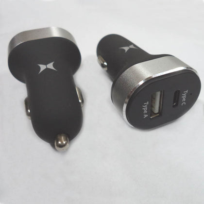USB CAR CHARGER DUAL 5VDC@3.1A TOTAL FOR TYPE C & TYPE A