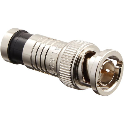 BNC PLUG RG6 COMPRESSION BLACK TIN PLATED