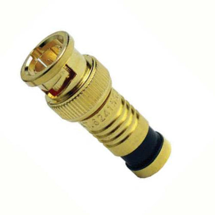BNC PLUG RG6 COMPRESSION BLACK GOLD PLATED