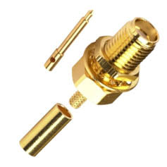 SMA JACK CRIMP RG174 INLINE GOLD {{