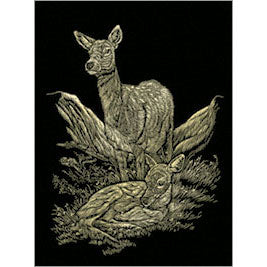 GOLD ENGRAVING DEER