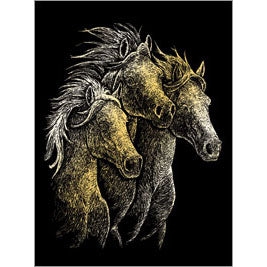 GOLD ENGRAVING HORSES